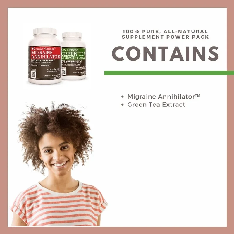 Pack d'énergie contre les maux de tête™ Deux flacons de 1000 60 mg, XNUMX capsules