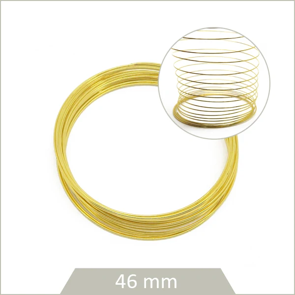 20 tours de fil mémoire en acier inoxydable doré, taille enfant