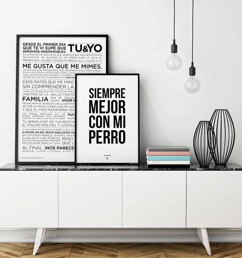 Lámina decorativa Siempre mejor con mi perro