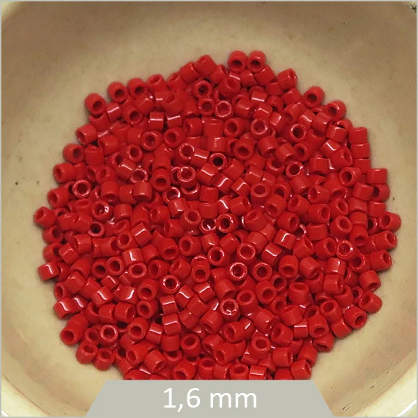 5 g de perles Miyuki Delica 11/0, DB0723 rouge coquelicot opaque
