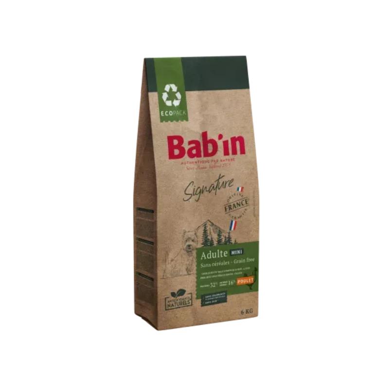 Croquettes pour chien - Adulte Mini - Poulet Sans Céréales - Bab'in Signature