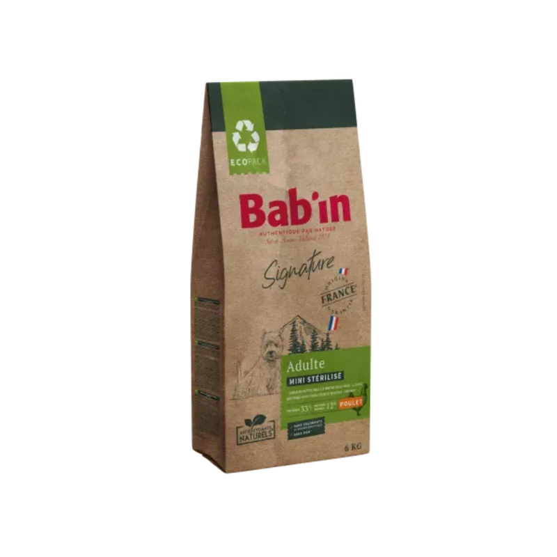 Croquettes pour chien - Adulte Mini Stérilisé - Poulet - Bab'in Signature