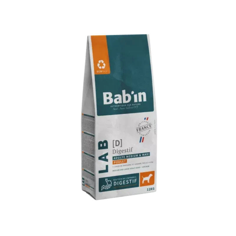 Croquettes pour chien - Adulte Medium et Maxi Digestif - Poulet - Bab'in LAB