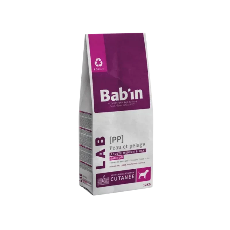 Croquettes pour chien - Adulte Medium et Maxi Peau et Pelage - Saumon - Bab'in LAB