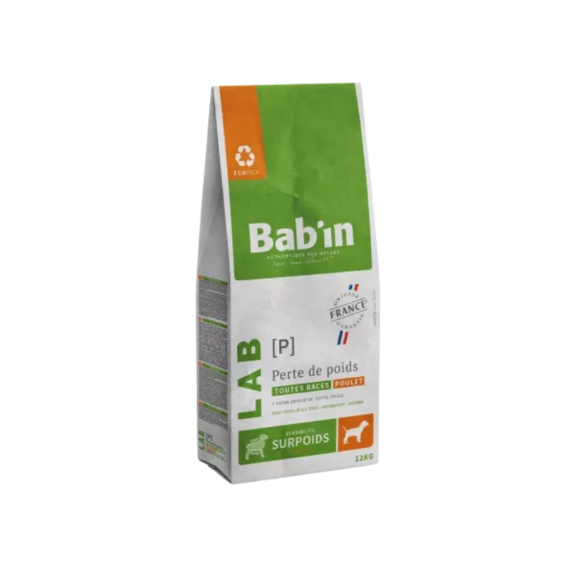 Croquettes pour chien - Adulte Toutes Races - Perte de poids - Poulet - Bab'in LAB