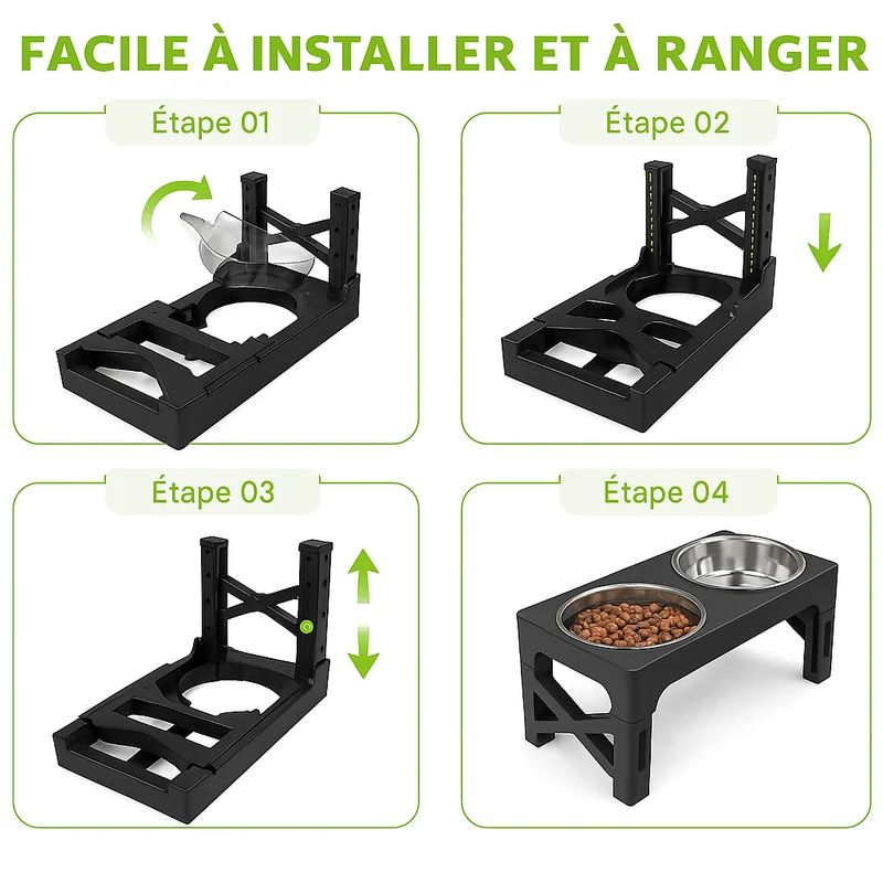 Gamelle ajustable pour grand chien