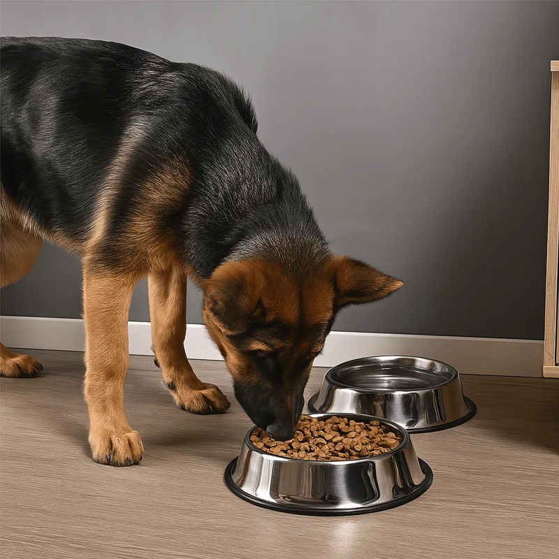 Gamelle en inox anti-dérapante pour chien