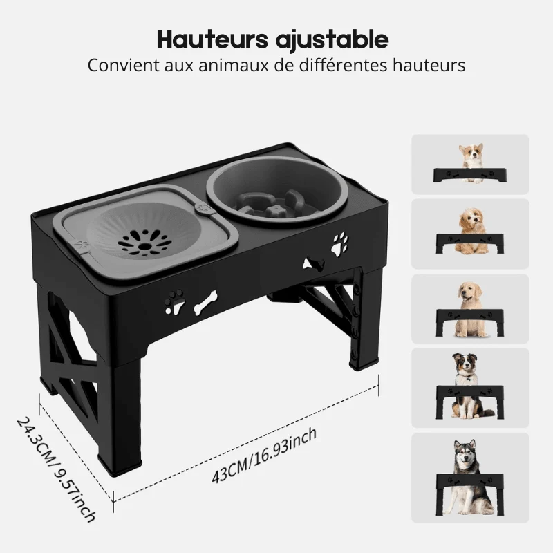 Gamelle pour chien réglable en hauteur