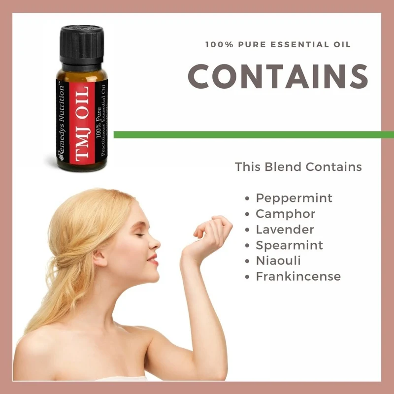 Mélange d'huiles essentielles pour l'articulation temporo-mandibulaire (ATM) 10 ml Menthe poivrée, lavande et plus