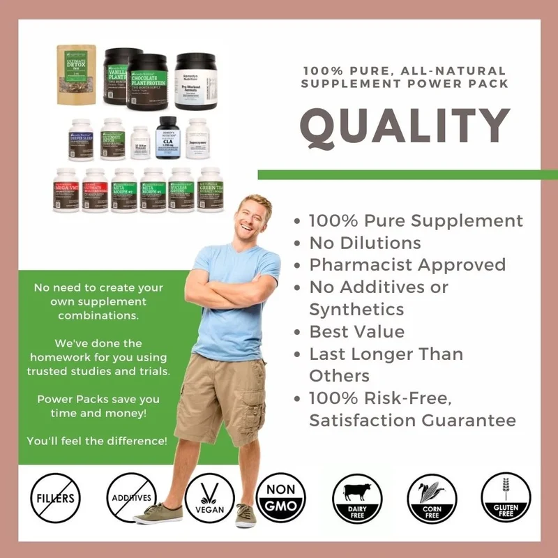 Pack de perte de poids 30 jours™ : onze bouteilles de compléments, deux poudres et du thé