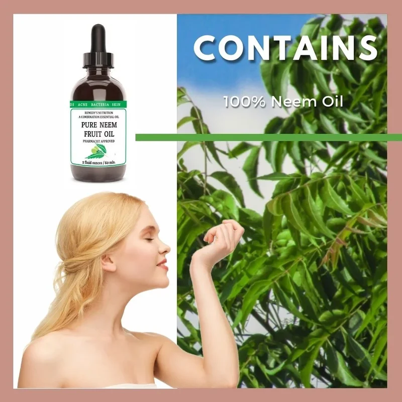 Huile de fruit de neem pure pour usage cosmétique topique 2 onces liquides