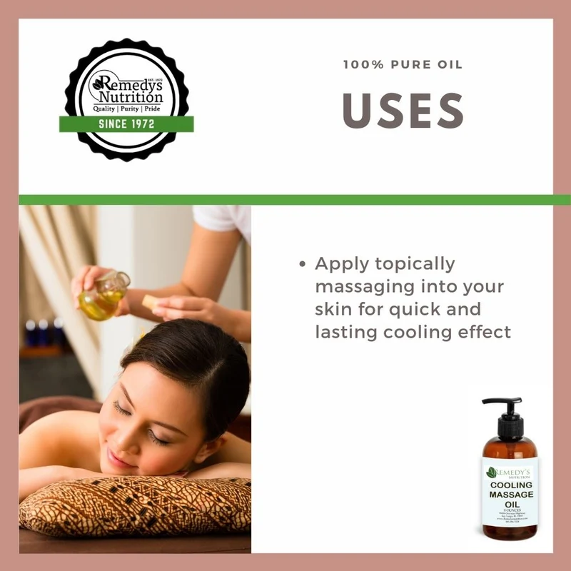 Huile de massage rafraîchissante 8 oz