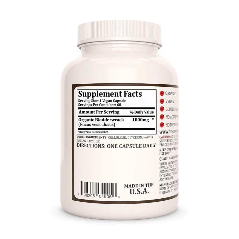 Fucus vésiculeux 1000 mg, 60 gélules végétaliennes