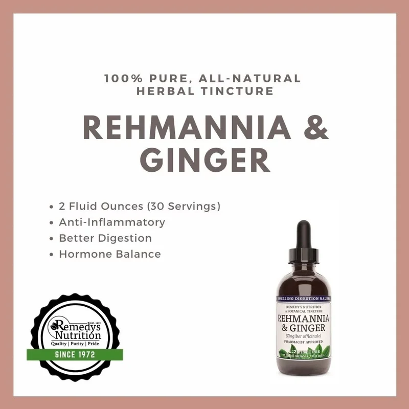 Teinture de Rehmannia et de gingembre 2 onces liquides