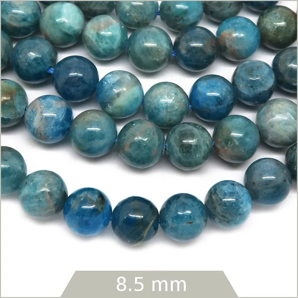 Env. 45 perles rondes en Apatite 8.5 mm