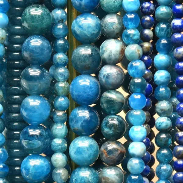 Env. 45 perles rondes en Apatite 8.5 mm