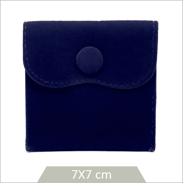 1 pochon en velours, bleu indigo 7x7cm