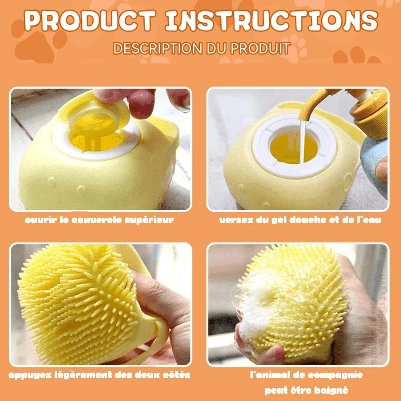 Brosse de lavage pour chien