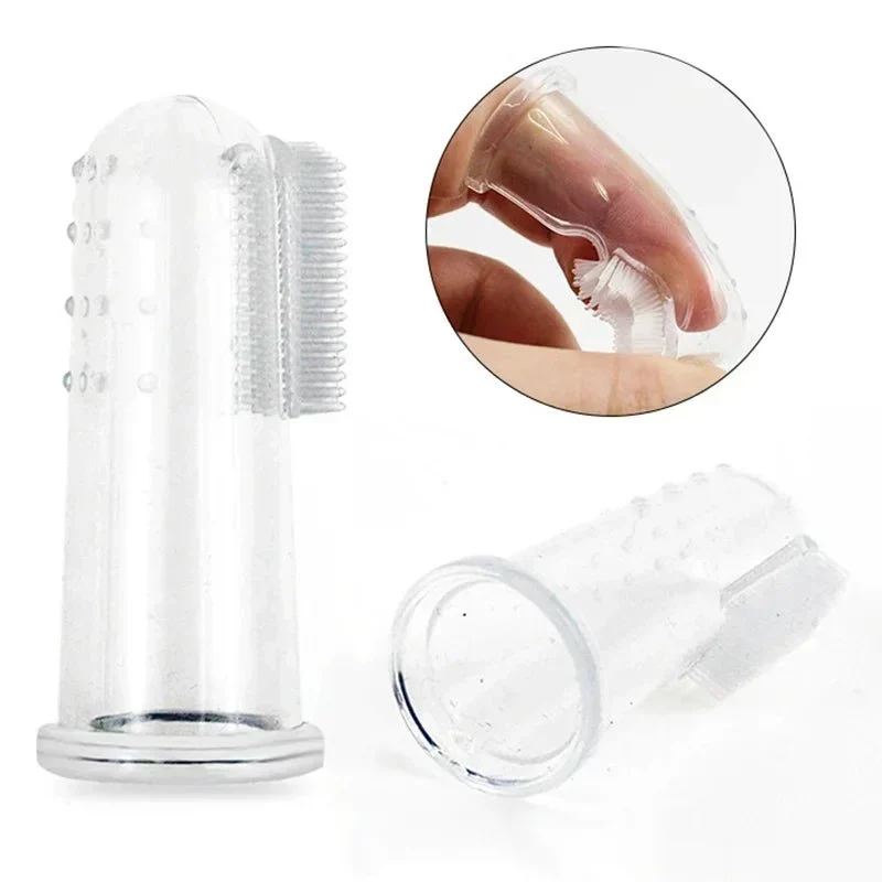 Doigt brosse à dent transparent