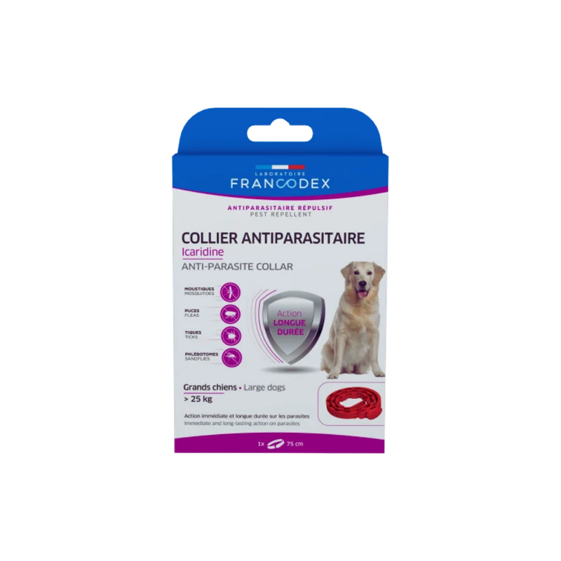 Collier antiparasitaire répulsif - grands chiens