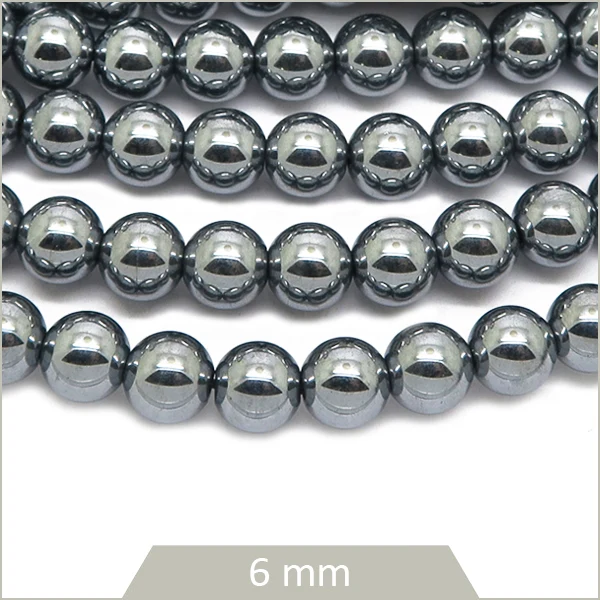 Env. 60 perles rondes Terahertz, 6 mm