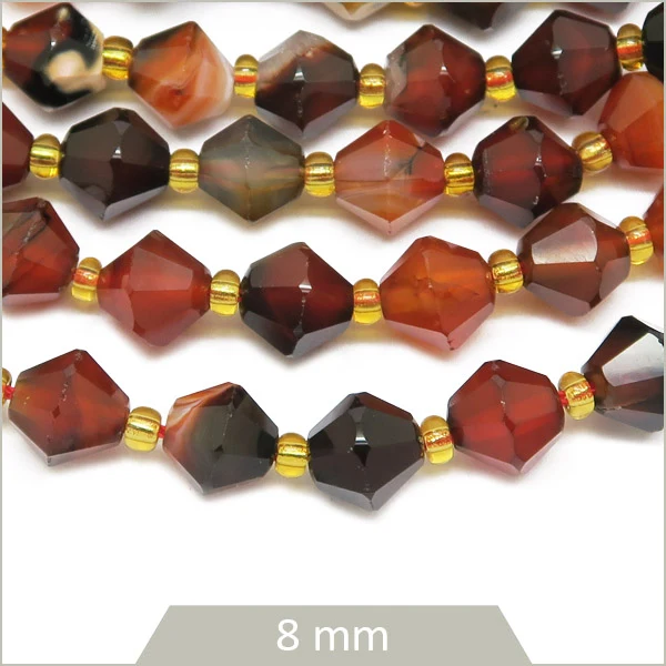 Env. 35 perles toupies Agate dream, 8 mm
