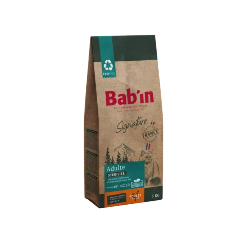 Croquettes pour chat - Adulte Stérilisé - Poulet - Bab'in Signature
