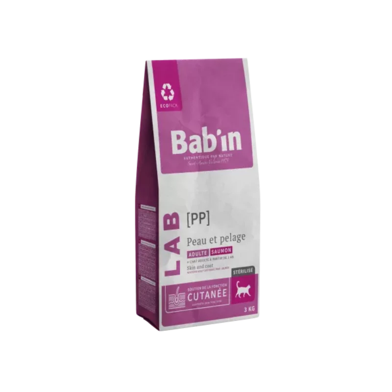 Croquettes pour chat - Adulte Peau et Pelage - Saumon - Bab'in LAB