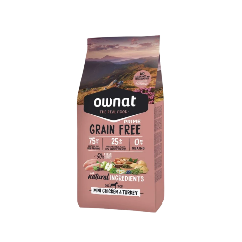 Croquettes OWNAT - Prime Grain Free Mini Adult Chicken &Turkey