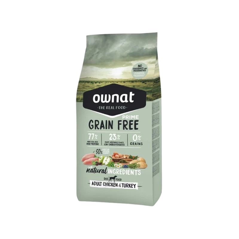 Croquettes OWNAT - Prime Grain Free Adult Poulet et Dinde