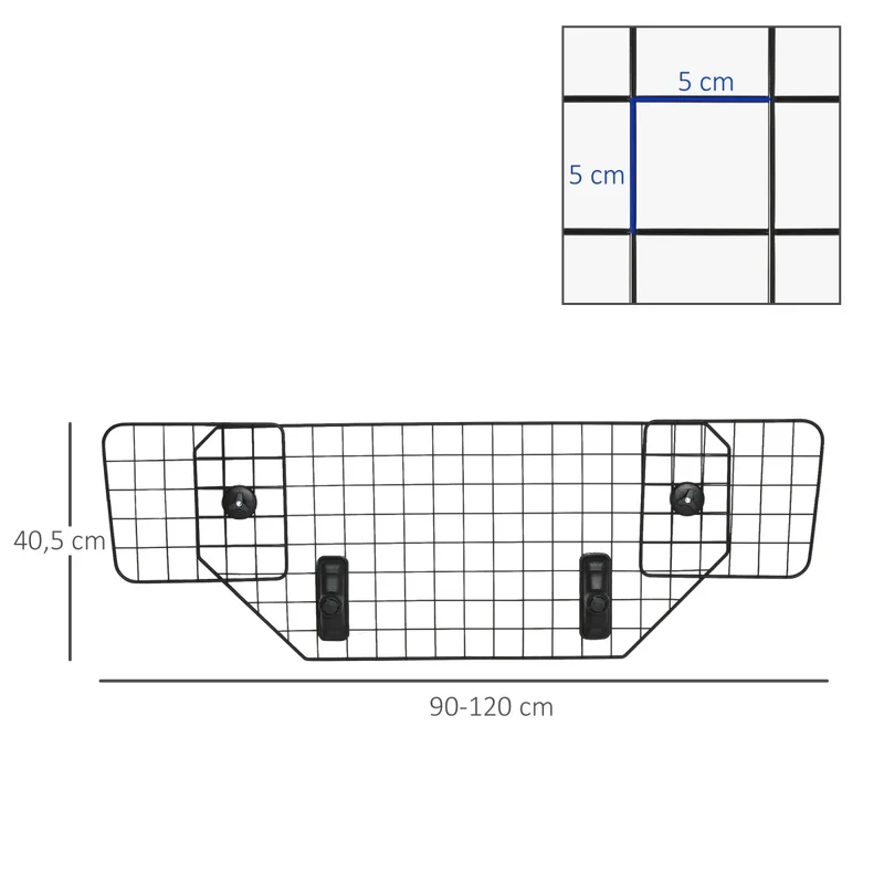 Grille de séparation pour voiture pour chien