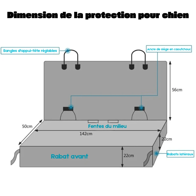 Protège siège de voiture avec ceinture