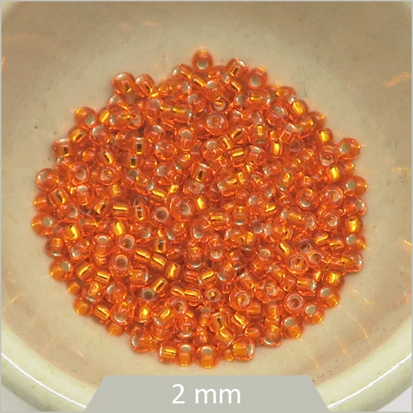 5 g Rocaille Miyuki 11/0, 0008 orange irisé