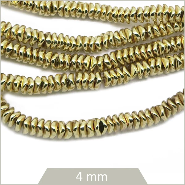 Env. 300 perles heishi hématite light gold 4 mm – intercalaires bijoux DIY