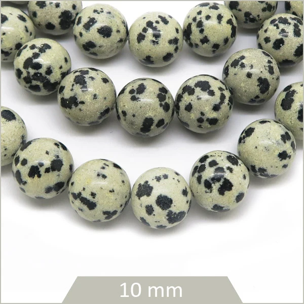 Env. 35 perles rondes de Jaspe dalmatien 10 mm