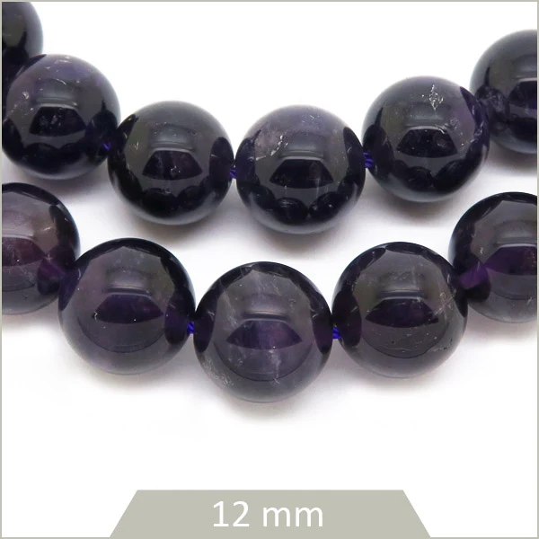 Env. 16 perles rondes Améthyste 12 mm