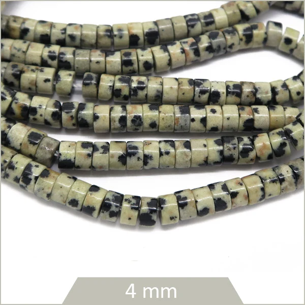 Env. 160 perles heishi en Jaspe dalmatien