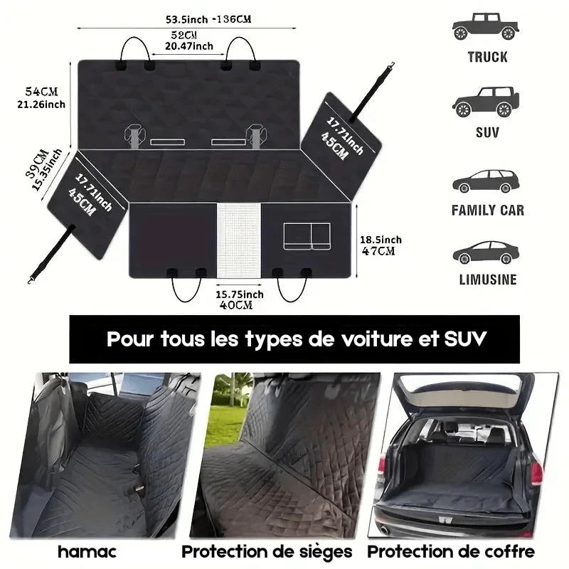Protection banquette arrière pour chien
