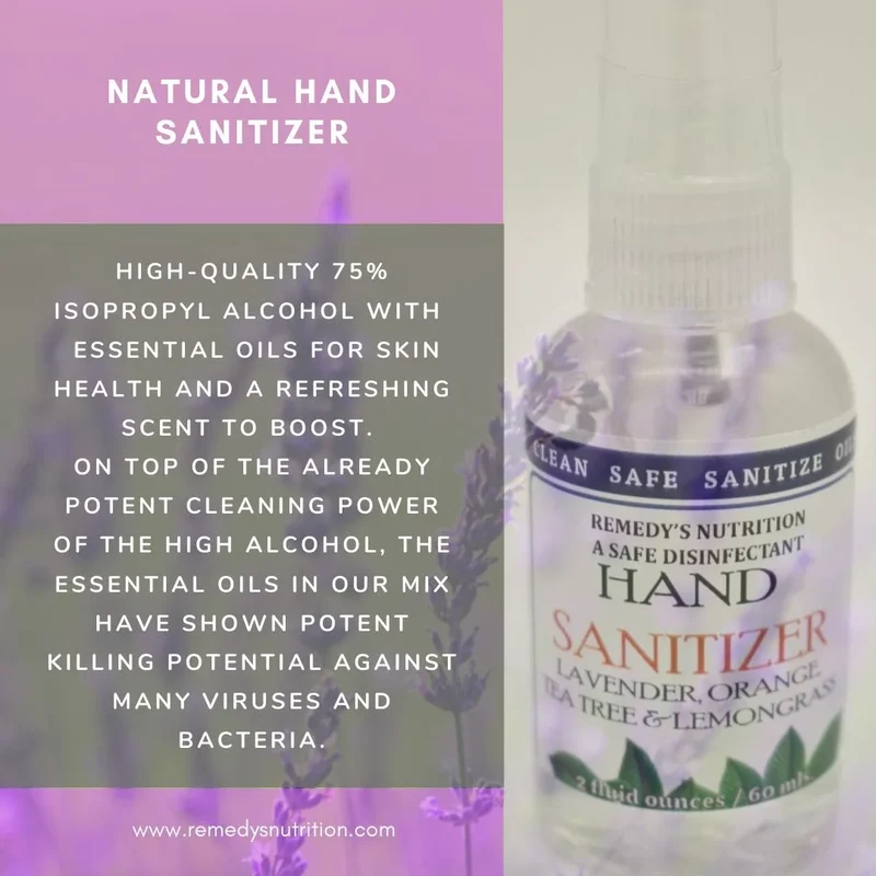 Désinfectant pour les mains 75 % d'alcool aux huiles essentielles 2 fl oz