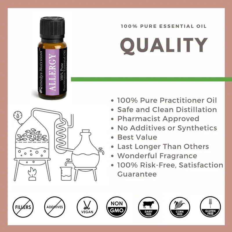 Huile essentielle contre les allergies 10 ml Lavande, encens et plus