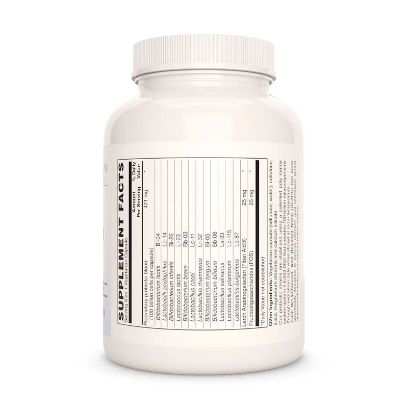 100 milliards de probiotiques, 30 capsules végétaliennes à enrobage entérique