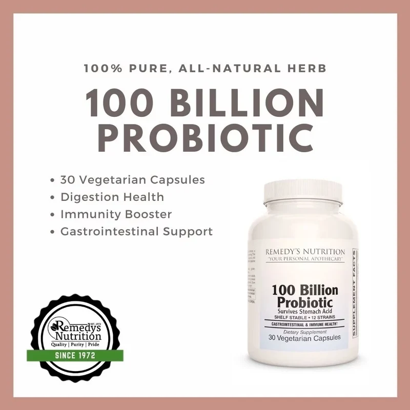100 milliards de probiotiques, 30 capsules végétaliennes à enrobage entérique
