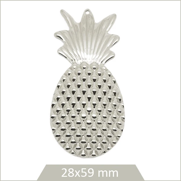 1 grande breloque ananas en acier inoxydable