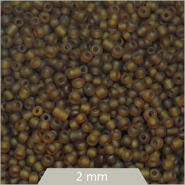 40 g de perles rocailles marron coco givrées 2 mm