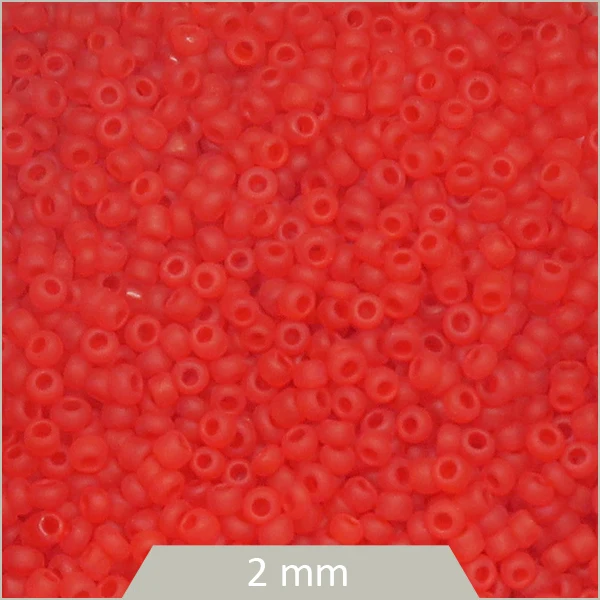 40 g de perles rocailles rouge givrées 2 mm