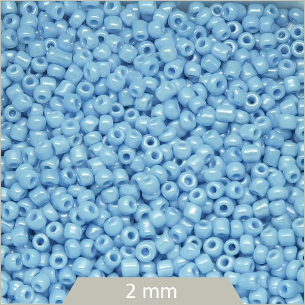 40 g de perles rocailles bleu cyan irisé 2 mm