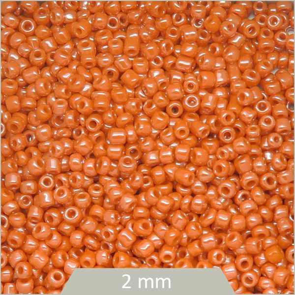 40 g de perles rocailles orange irisé 2 mm