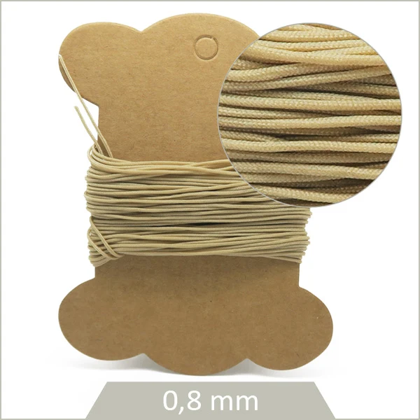 10 m de cordon synthétique 0,8 mm beige