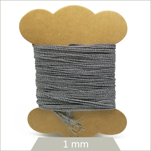 10 m de cordon gris foncé métallisé 1 mm