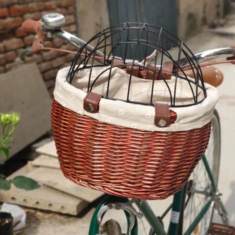 Panier de vélo en osier pour petit chien